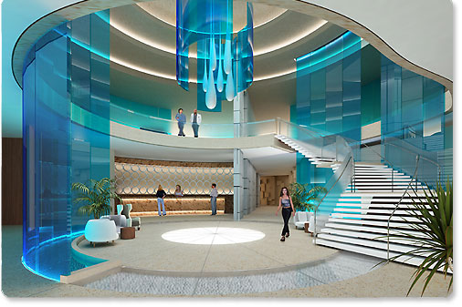 Aqua Blue Lobby