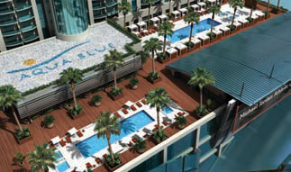 Aqua Blue Las Vegas Hotel by Michael Peterson, Developer - Indoor/Outdoor Pool Terrace